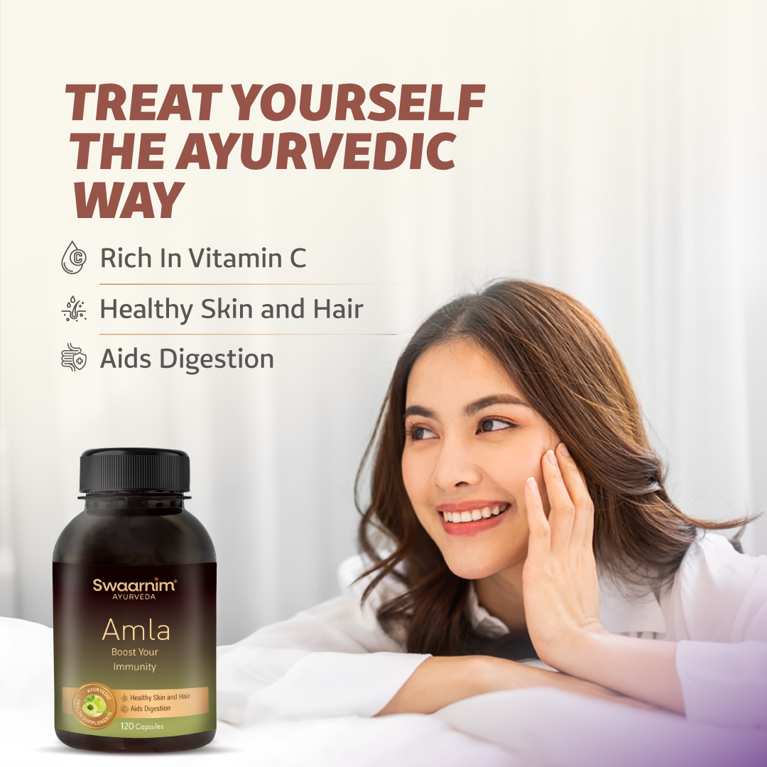 Swaarnim Amla Capsule | Complete relief from stress Rich in Vitamin C Healthy Skin and Hair Stronger digestive system