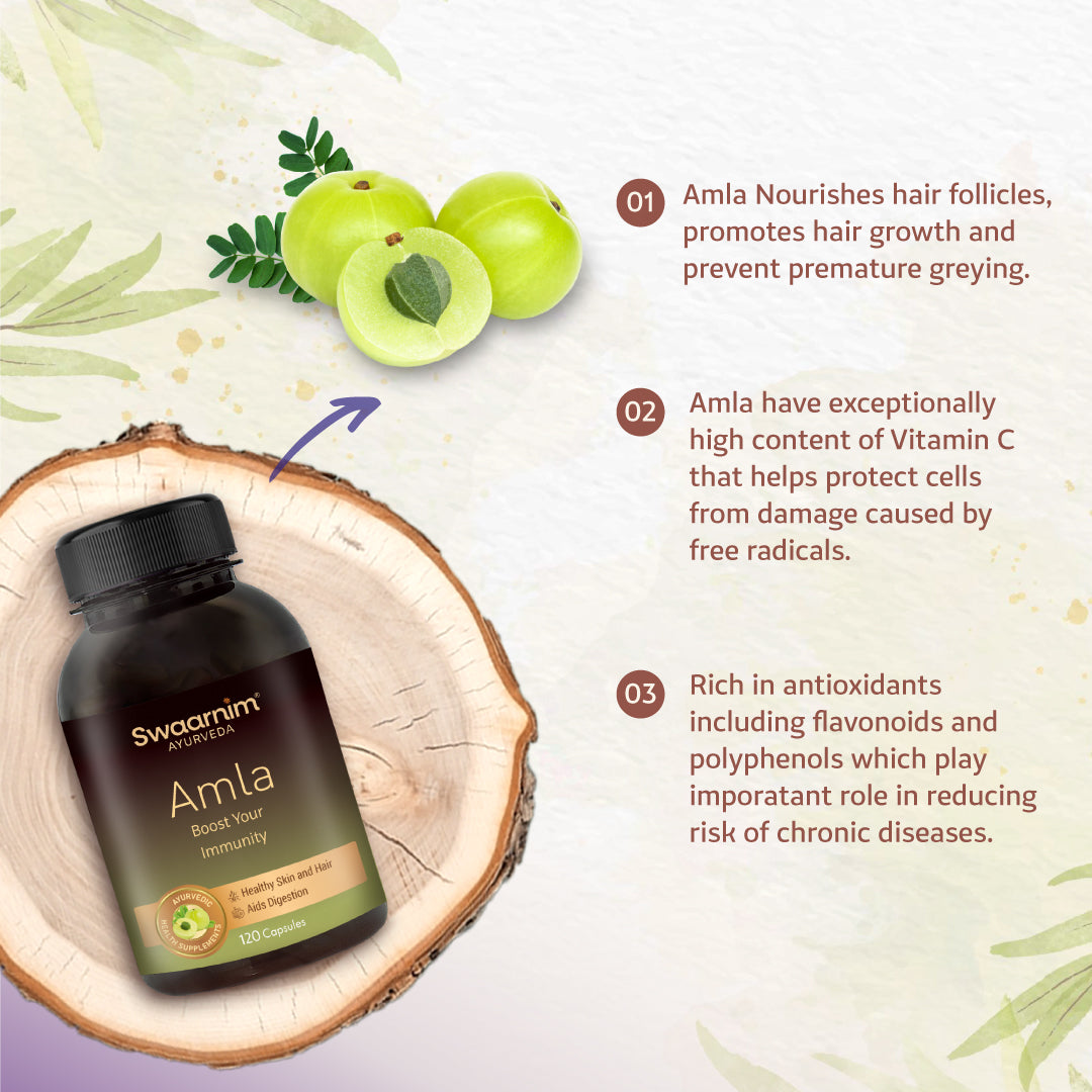 Swaarnim Amla Capsule | Complete relief from stress Rich in Vitamin C Healthy Skin and Hair Stronger digestive system