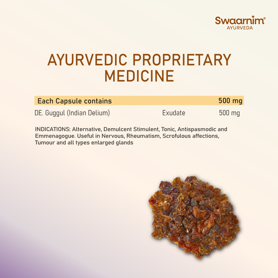 Swaarnim Guggal Capsule | Complete relief from Unhealthy Joints Promotes weight management Supports Thyroid Functioning Swaarnim Ayurveda