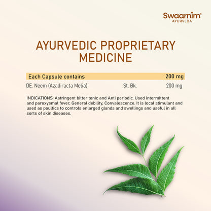 Swaarnim Neem Capsule | Complete relief from bacteria and fungus Improves Skin and Hair health Boosts immunity