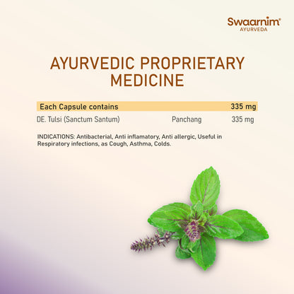 Swaarnim Tulsi Capsule | Complete relief from stress and anxiety Improved respiratory health Anti-Cancer Properties