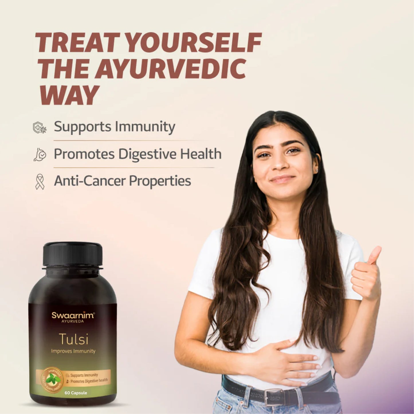Swaarnim Tulsi Capsule | Complete relief from stress and anxiety Improved respiratory health Anti-Cancer Properties