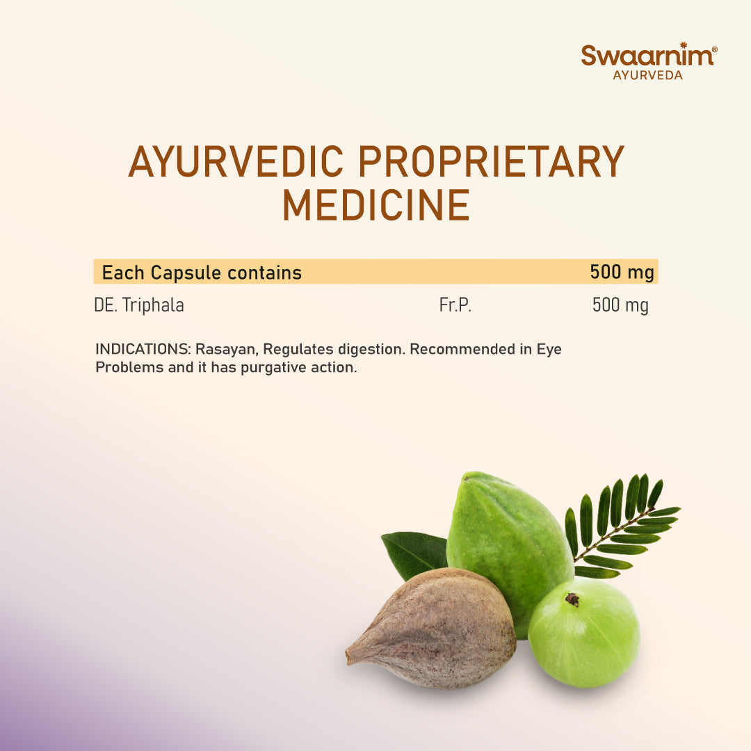 Swaarnim Triphala Capsule | Complete relief from increased Cholesterol Improves gut health Support weight management Improves oral health